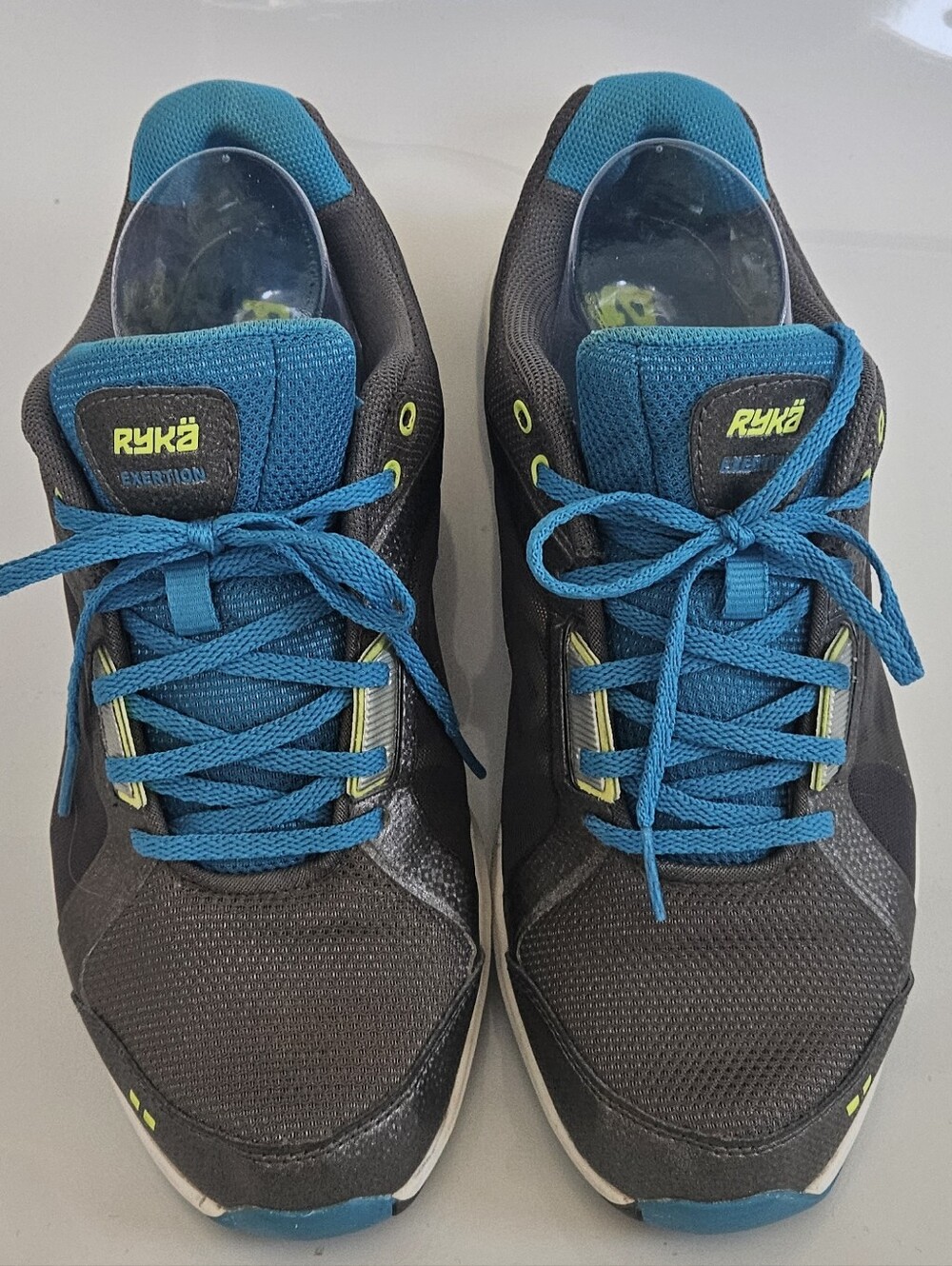 Ryka Exertion Low Women's Gray Teal Lace Up Sneaker Size 10